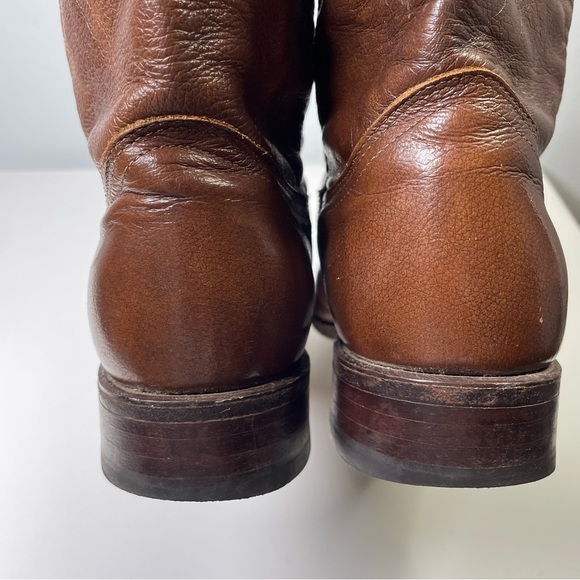 Dan Post Roper Leather Cowboy Western Boots Brown Pull On Style Mens 9M - Picture 13 of 15